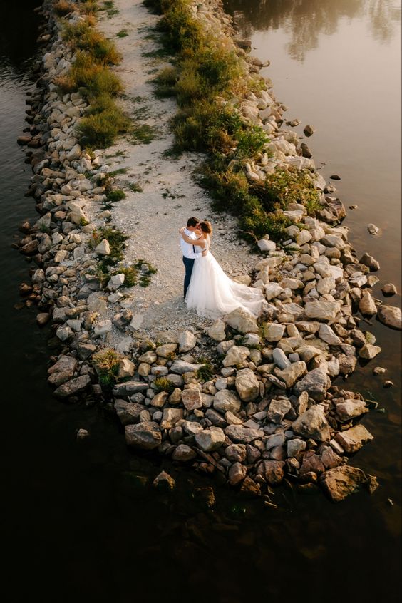 Cérémonie de mariage - Vue aérienne drone